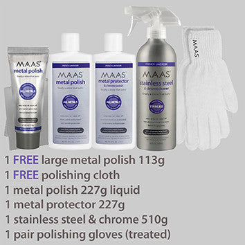 Liquid Metal Polish (236ml) 2 bottle special with FREE Polishing Cloth – Maas  Polish Australia